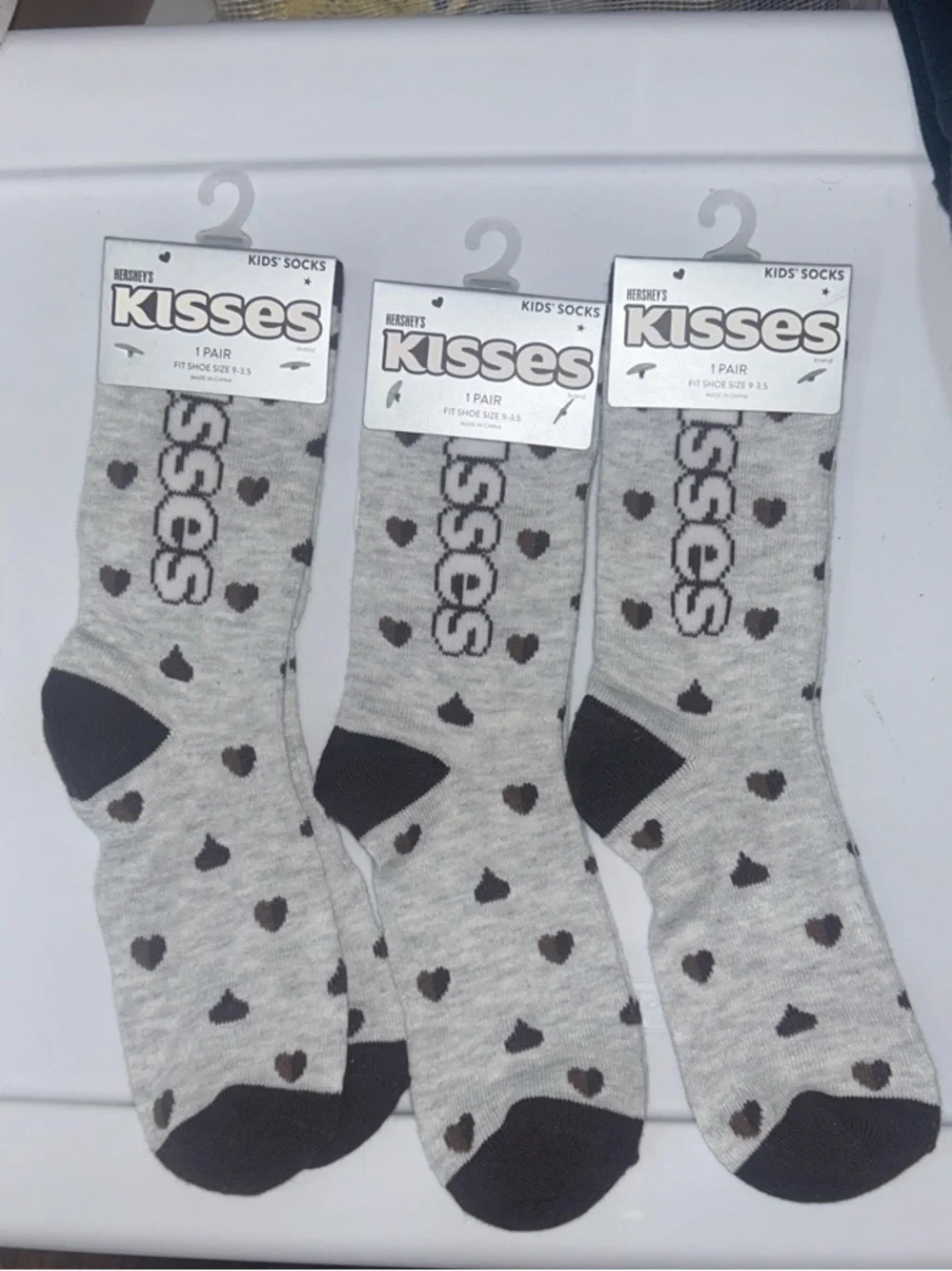 Hershey’s Kisses 🤎 Kids' Socks - 3 Pairs! NWT. Sz 9-3&1/2 kids